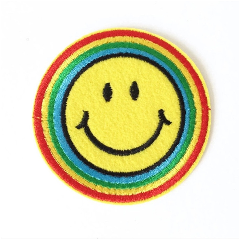 Smiley face hippie patch
